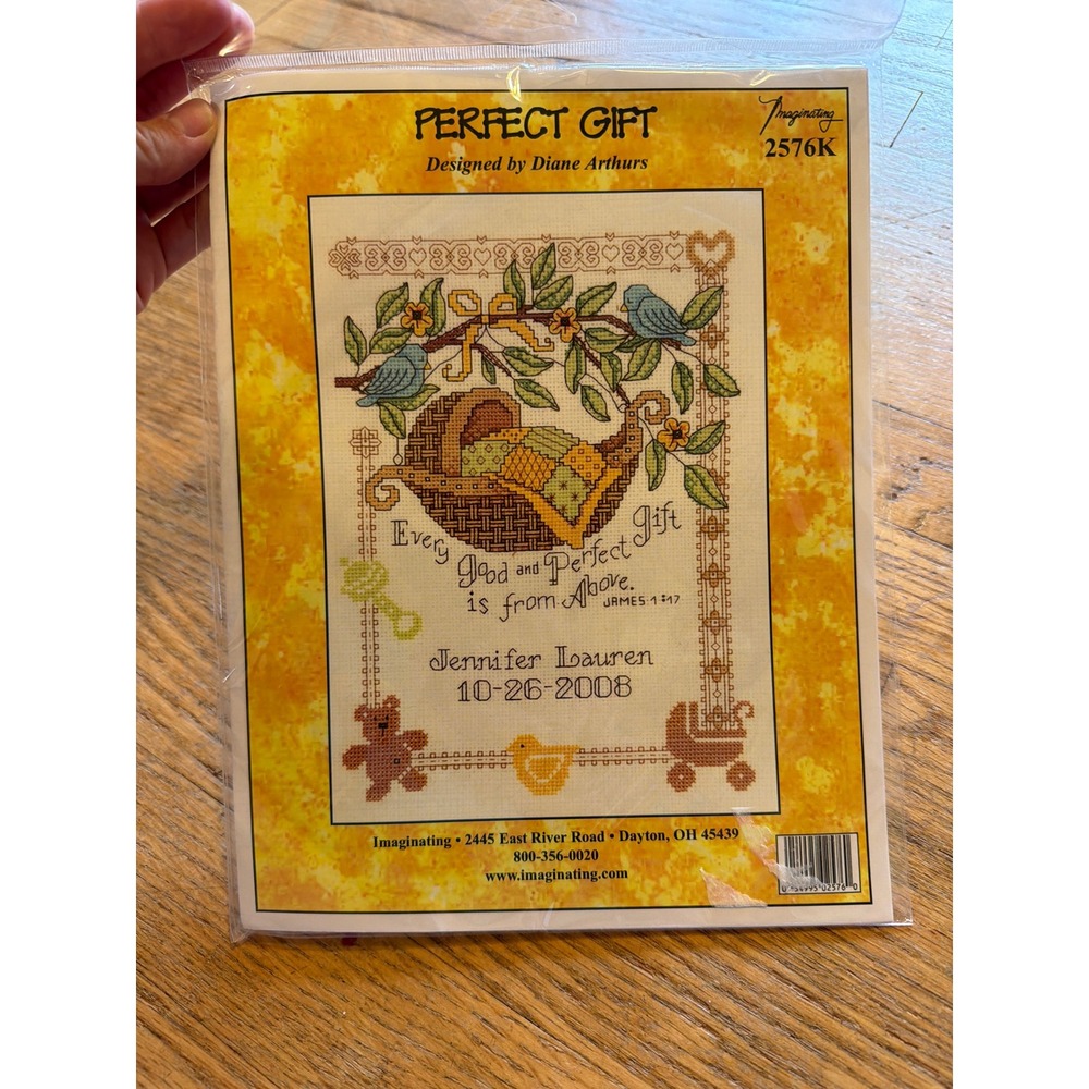 Imaginating Perfect Gift Cross Stitch Kit Diane Arthurs 2576K Baby Nursery Bird